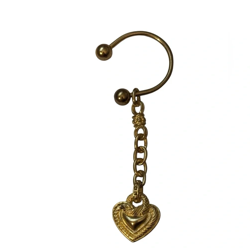 QVC Judith Ripka Gold Tone Heart Charm Keychain